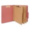Universal 8-Section 3-Divider Pressboard Classification Folders - Letter, Red (10/Box)